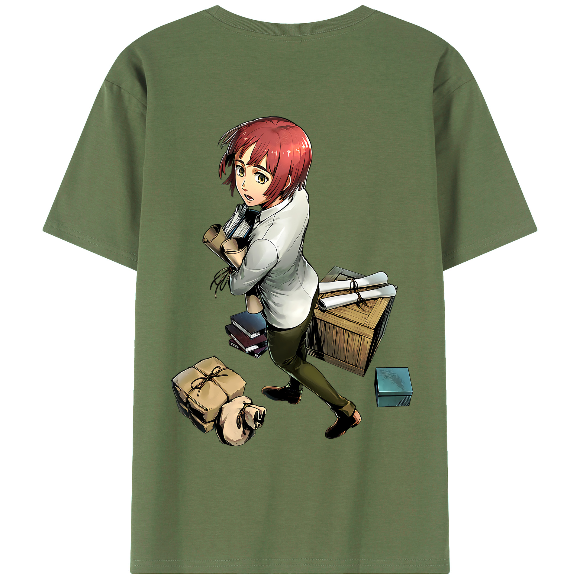 （画像用） 進撃の巨人 Attack on Titan 綿100％ メンズ半袖Tシャツ（バックプリント） 通気性